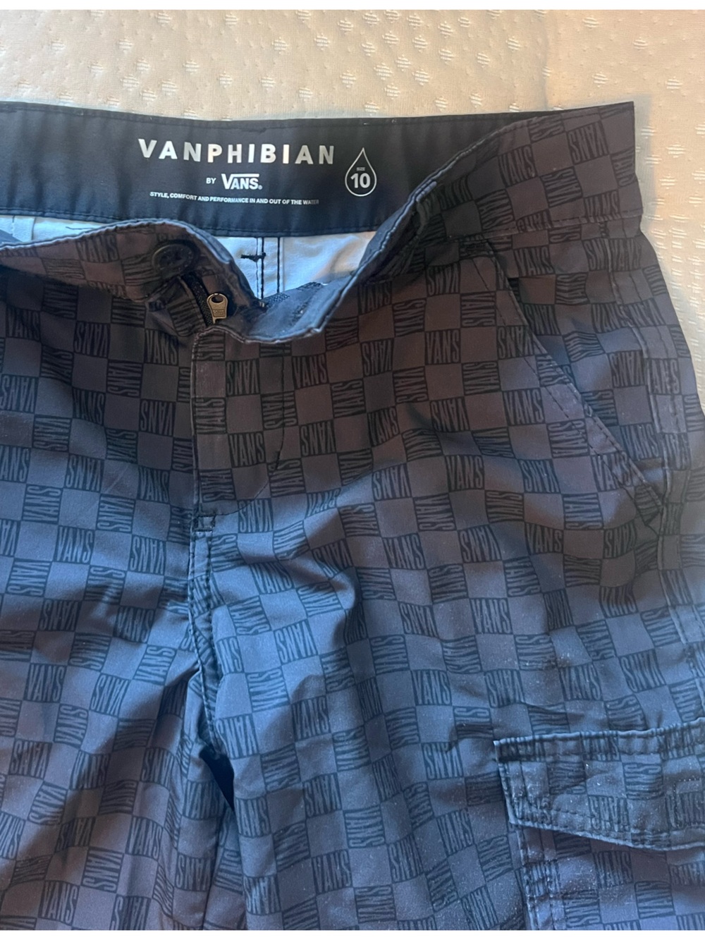 Vans Vanphibian Black & Charcoal Checkerboard Board Shorts